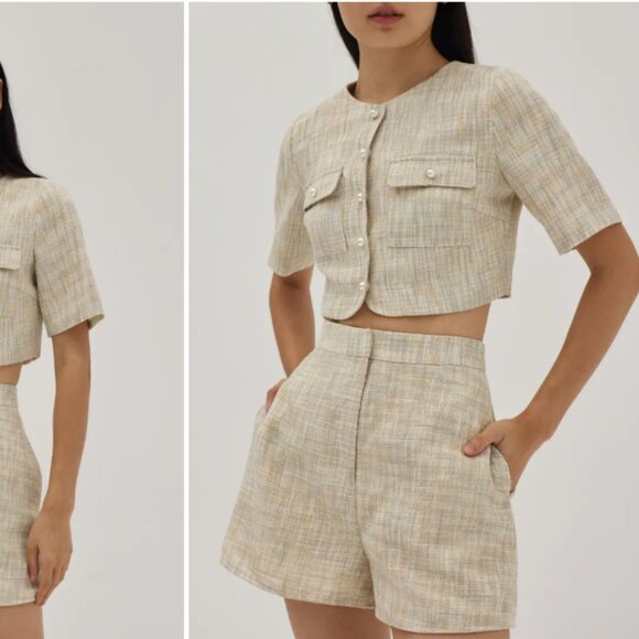 Love Bonito Denice Tweed Flare Shorts - Picture 4 of 12